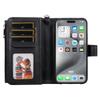 For iPhone 16 Pro Max Magnetic Leather Case Mobile Cover with Detachable Zipper Wallet Strap