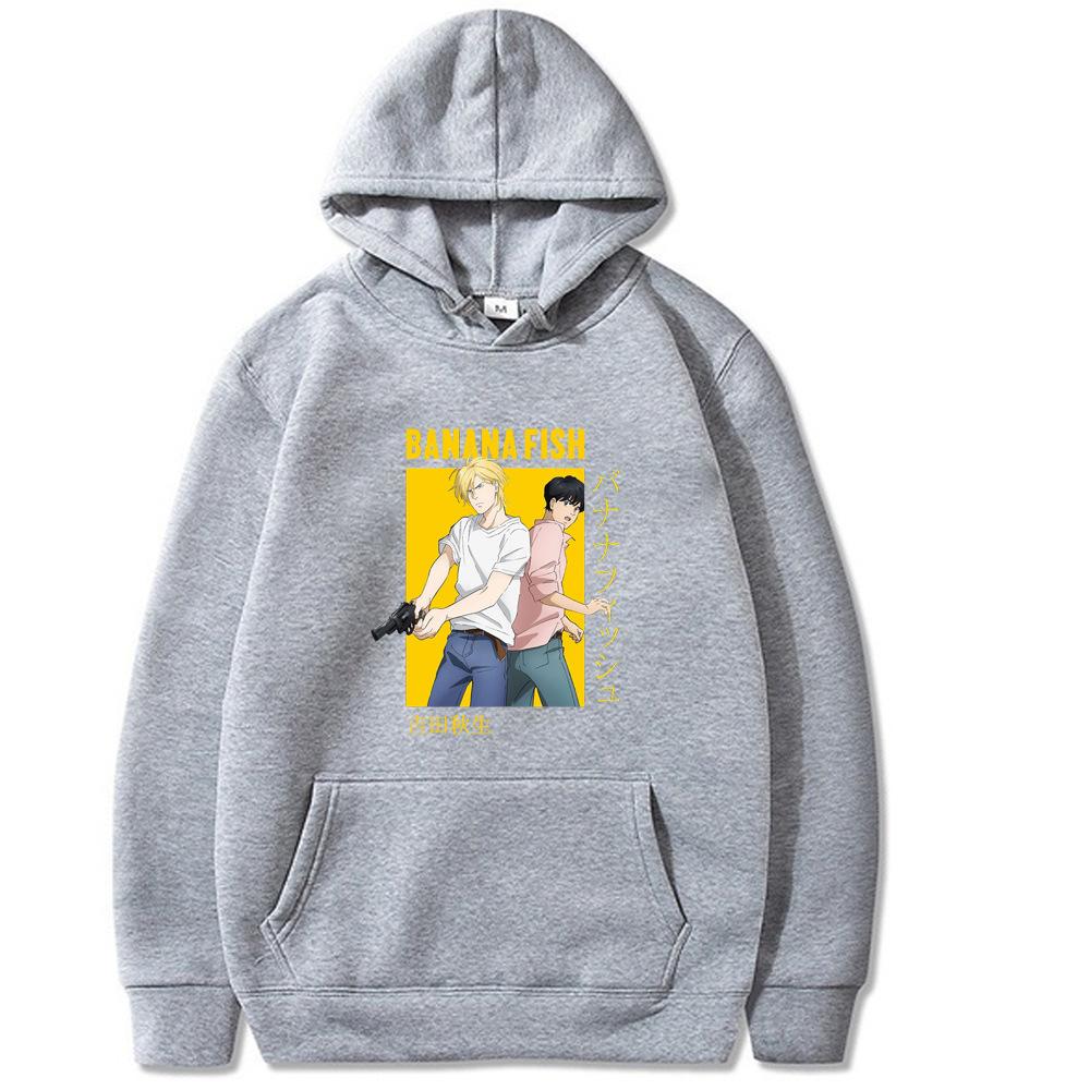 Banana Fish Autunm Winter Printed Men Hoodie Brand Hoody Y2K Clothes Vintage Fashion Casual Unisex Long Sleeve Pullovers