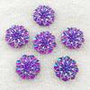 20pcs 18mm Round Flower AB Resin Crystal Strass Applique and  2 Holes Buttons for Diy Clothing - HA27