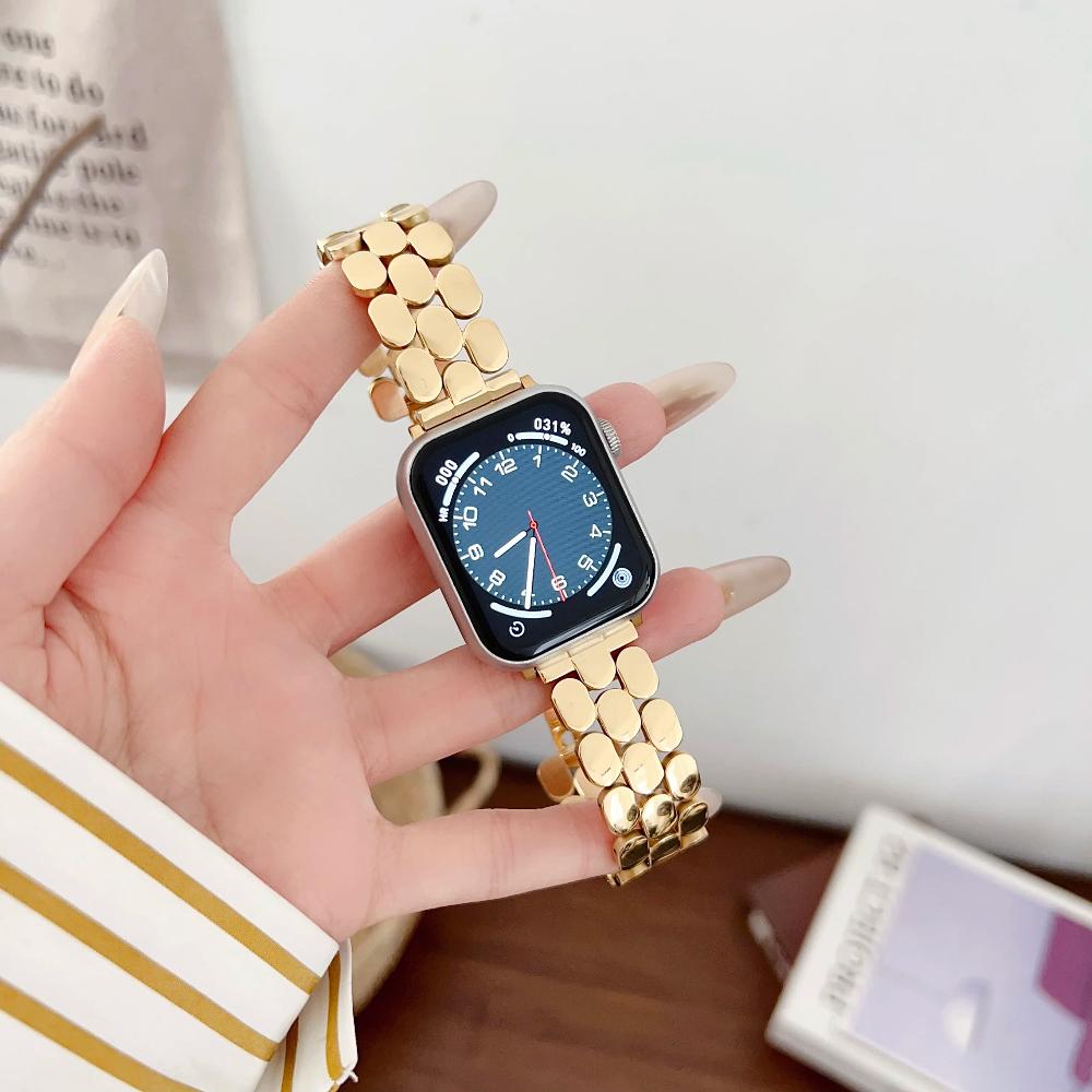 Luksusowy pasek ze stali nierdzewnej do zegarka iWatch Ultra 10 9 8 7 SE 6 5, metalowy pasek do zegarka Apple Watch 38 mm 40 41 mm 42 45 mm 46 mm 49 mm