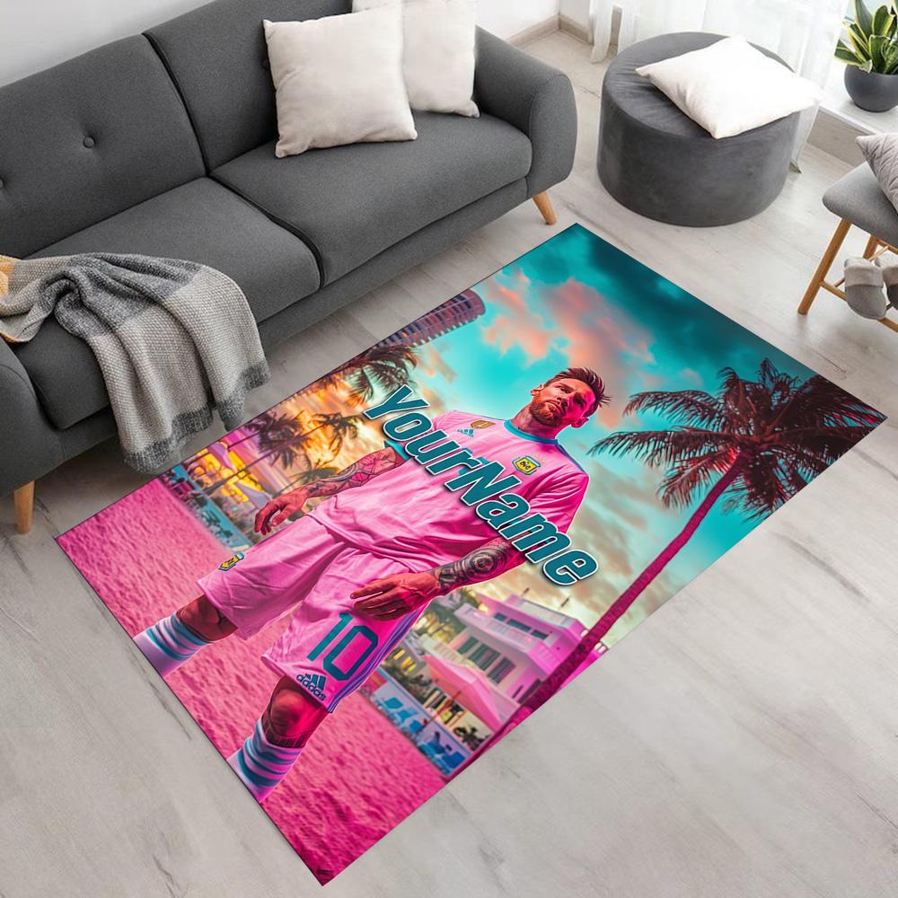 Messi Customizable Name Carpet Design for Dining Room Dormitory Hallway Decorate room Antislip Carpet Office home decor Best for Christmas