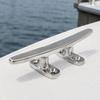 Boat Dock Cleat Hardware In Stainless Steel with Countersunk Bolt-Down Base for Rope Tie-Off & Mooring Lines