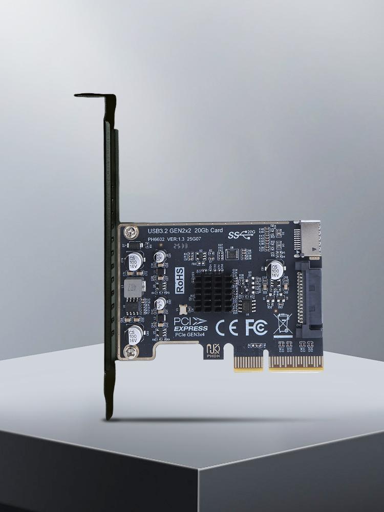 PCIE To Type-E Expansion Card ASM3242 Chip Front Panel Adapter 20Gpbs Type E Express Card for Desktop PC Front Panel TYPE C