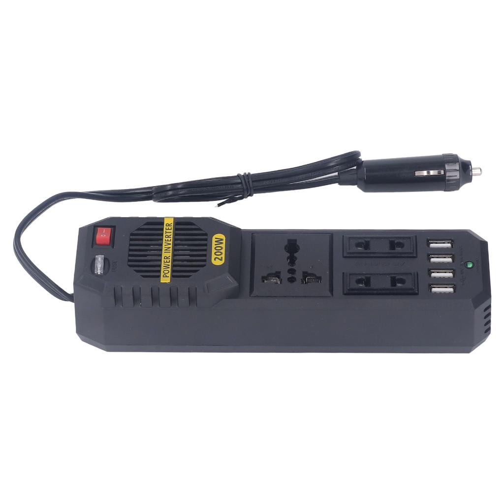 Car Power Inverter 200W 12V to 220V PWM Modified Sine Wave Adapter Converter with 4.1A USB Ports