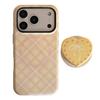 Korean-style magnetic stand case for Apple iPhone 17 Pro Max, suitable for 16 with plaid pattern and bow, 15 matte finish, 14 shockproof
