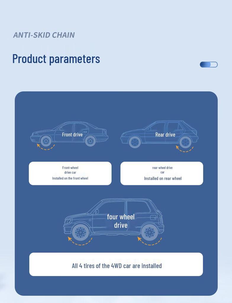 Compatible with BYD F3, S6, S7, Han, Song PLUS, Qin PRO, Tang DMI, Yuan Car - Tire Anti-skid Iron Chain.