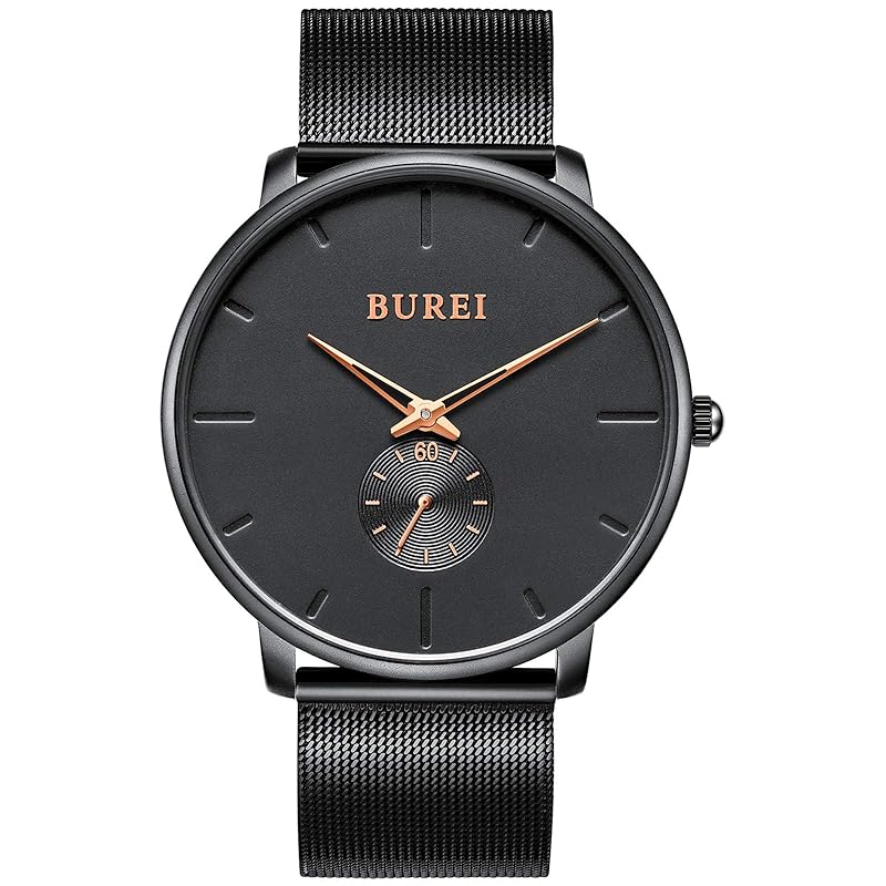 

[BUREI] Watch men s simple Fashionable brand Popularity ultra thin lightweight analog watch business waterproof quartz Arm clock 05