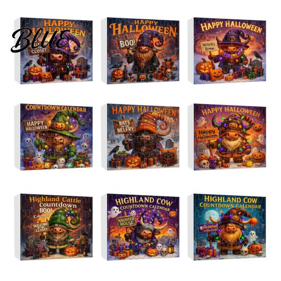 Mystery Themed Halloween Handmade Necklace with 24 Calendar 2025 Decor Advent Acrylic Charms Set Pumpkin