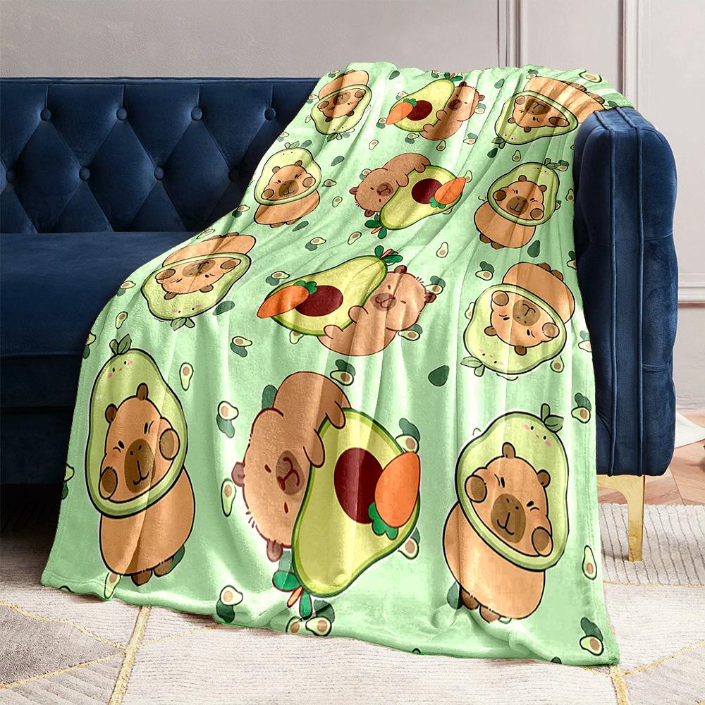 17 Styles Capybara Cartoon Print Blanket Warm Soft and Comfortable Home Travel Blanket Sofa Bedding Camping Blanket for Gifts