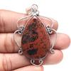 Anhänger Mahagoni Obsidian Edelstein Valentinstag Geschenk Silber Schmuck 2,5"