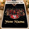 Flannel BlanketSan Francisco 49ers Custom Name Text Personalized Soft Warm Throw Blanket Home Decor Gift