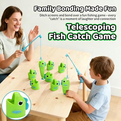 Teleskopisches Fischfangspiel Angelspiel Spielzeug für zwei Spieler Kampf Spaß Familienunterhaltung Wettbewerbsfähiges Interaktives Spielzeug