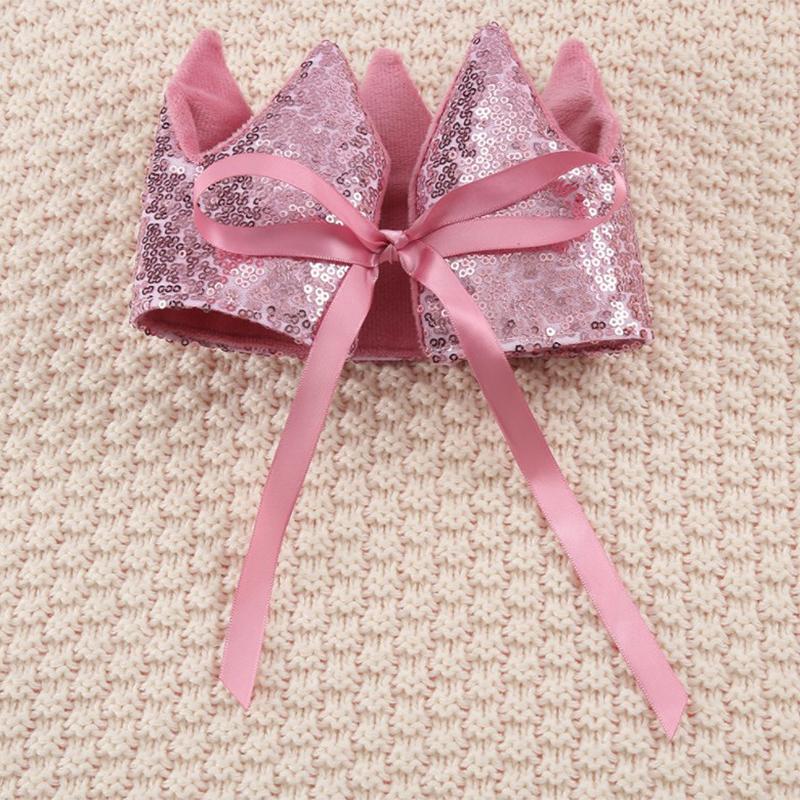 Ins Baby Shower Girl Glitter Pink Crown Boy Birthday Party Headwear Stage Performance Headband Star Fairy Stick