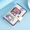 New PU Business Card Holder Anti Thief Cartoon Bear Coin Pouch Wallets Bag Student