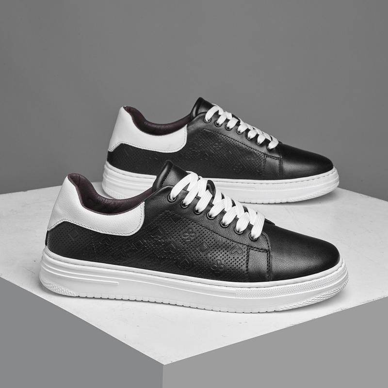 Fashion Fashion Men's Genuine Leather Sneakers Versatile Skateboard Footwear Outdoor Casual Shoes for Man Leisure Walk Vulcanize Shoes