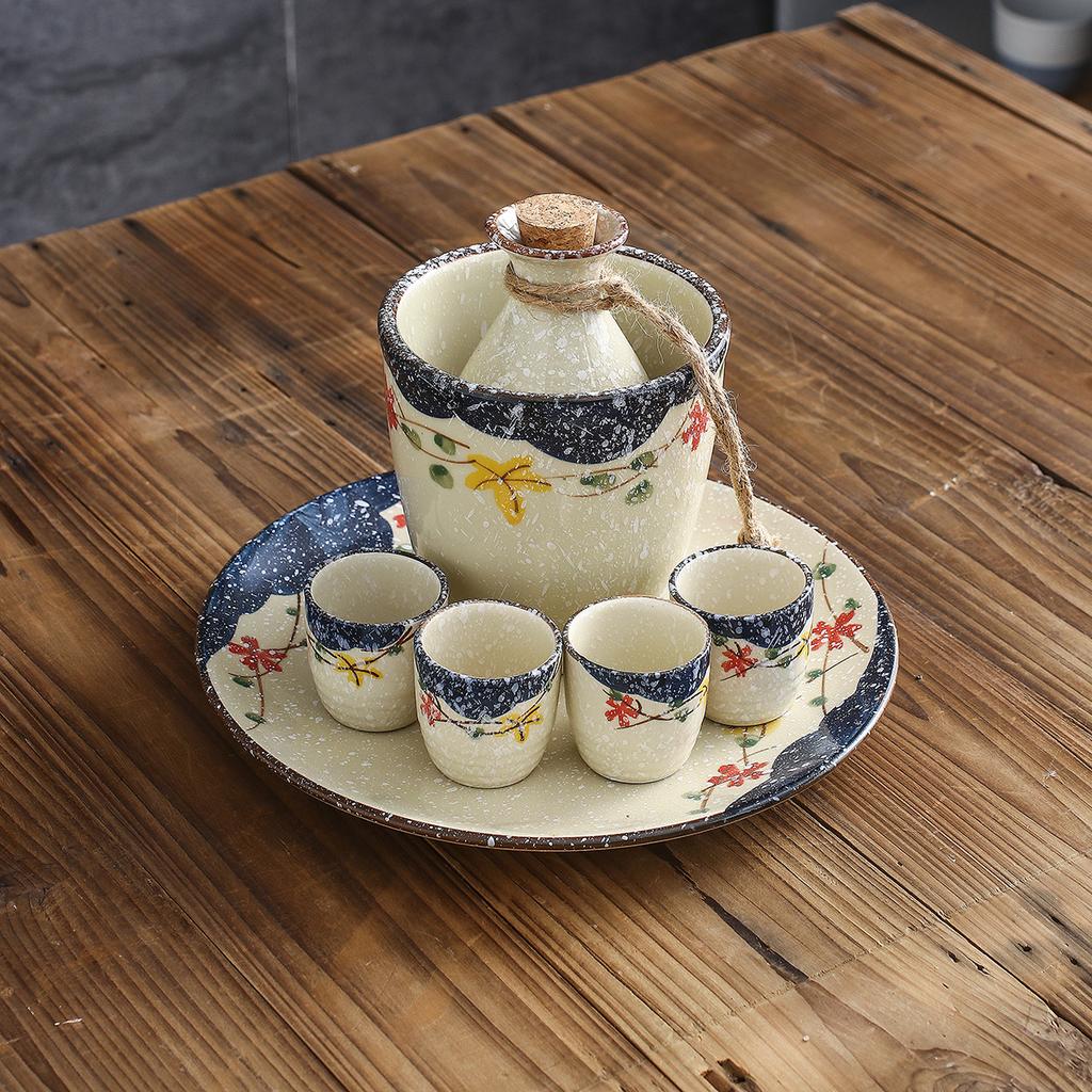 Carafe à vin simple Céramique Service à vin japonais Carafe à saké Shochu japonais Tasse à vin Service à saké Service à vin de bar Vaisselle de restaurant