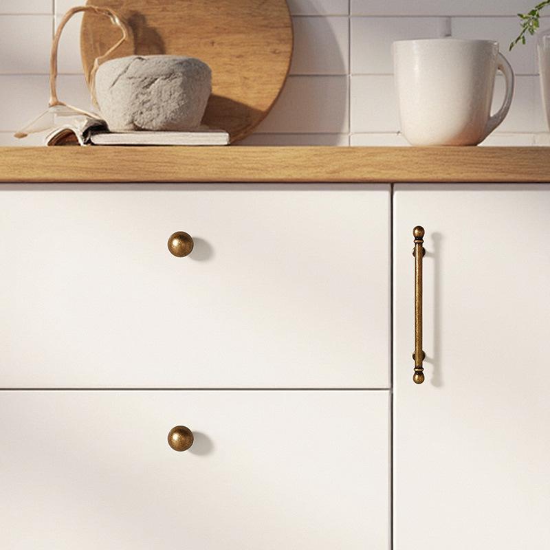 Antique Yellow Bronze Cabinet Handle - Zinc Alloy Wardrobe & Drawer Pull