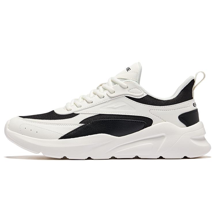 Hongxing Erke Trendy Comfortable Shock Absorbing Wear Resistant Low Top Casual Shoes Men Sneaker Black White V1125102443-004