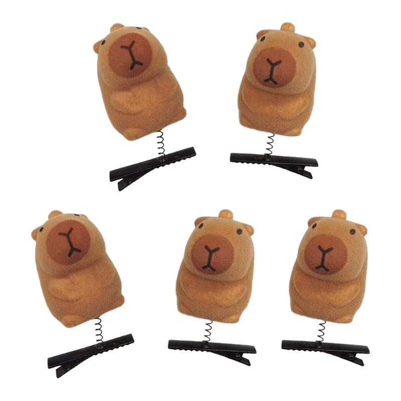 

5PCS Cuteness Capybara Plush Hairpin Adorable Capybara Hair Clip Stylish Hair Ornament Suitable for Fashion Enthusiasts