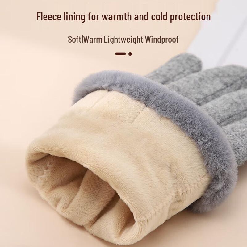 Nanjiren Women's Winter Wool Touchscreen Gloves