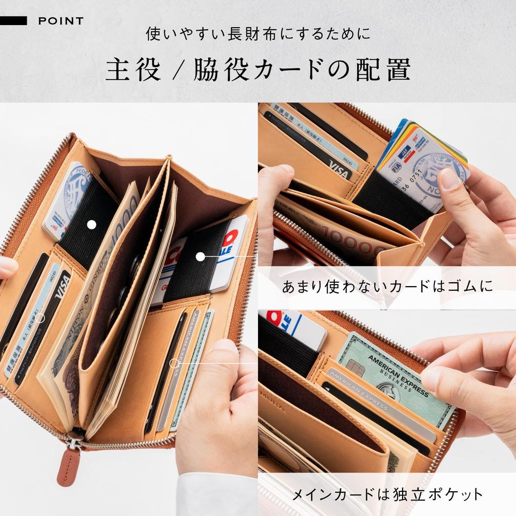 Ranova Compact Long Genuine Rubber Storage Revolution [Mura] Men's Wallet, Leather, Camel,