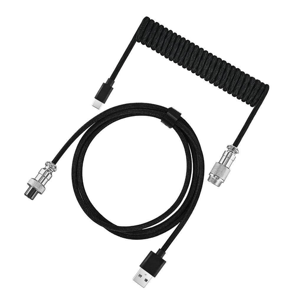 USB Port a Mechanical Keyboard Coiled Cable Mechanical Keyboard Coiling Cord  Computer Accessories