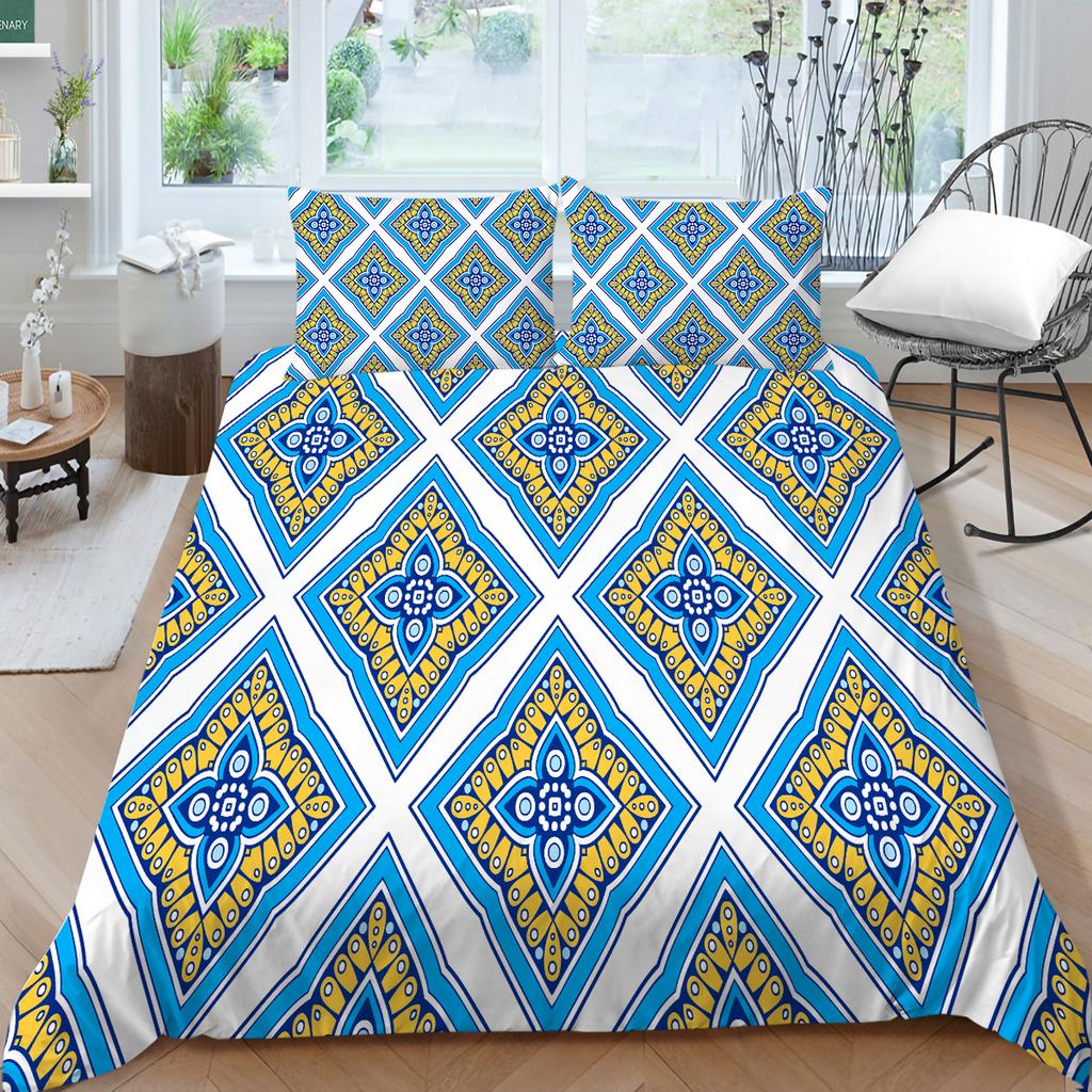 3D Bohemian Printed Bedding Single Double Bed Full Size Tropical Pattern Pillowcase and Quilt Cover Comfortable Home Decoration