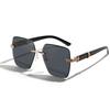 Glasses Borderless Diamond Cut Square Sunglasses Men'S Semi-Metal Sunglasses Women'S