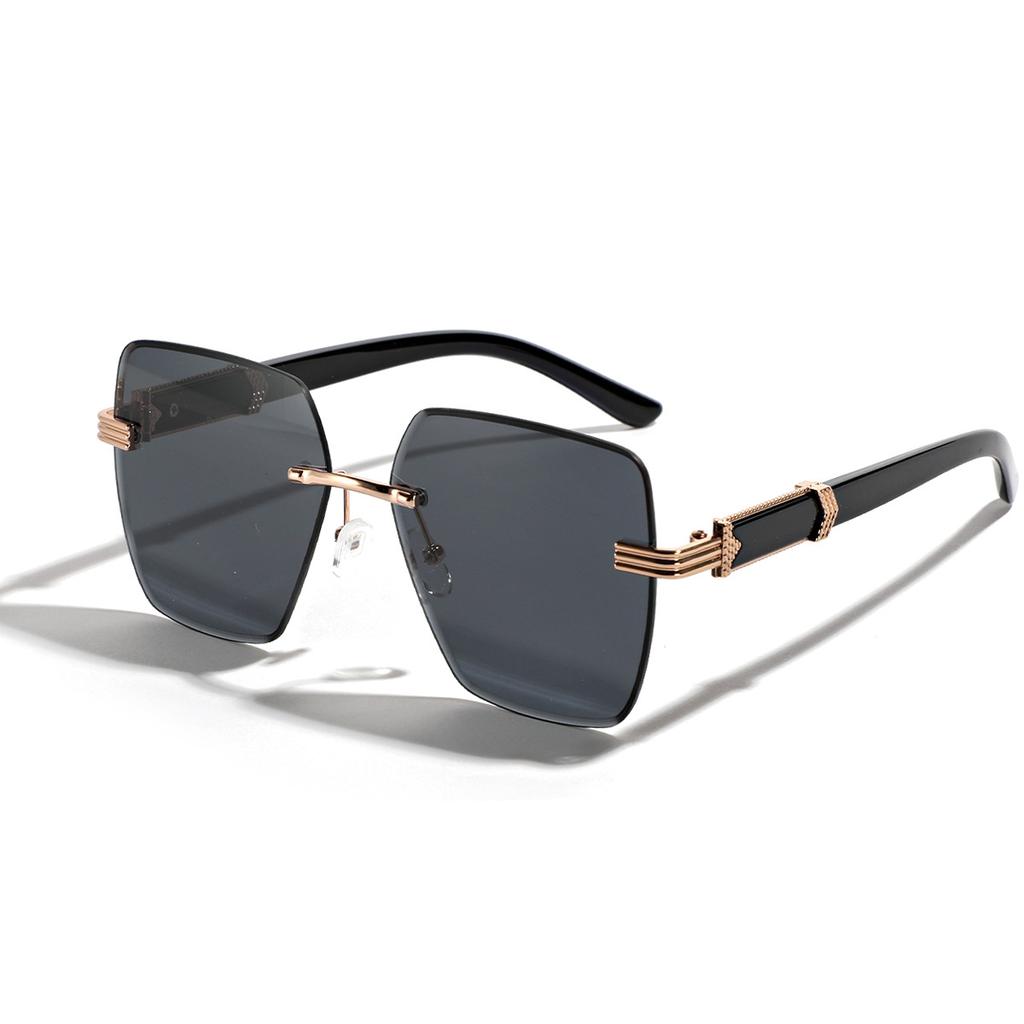 Glasses Borderless Diamond Cut Square Sunglasses Men'S Semi-Metal Sunglasses Women'S
