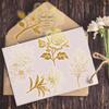 50pcs/set Transparent Floral Stickers - Self-Adhesive, Elegant Golden Botanical Decorations,No Residue,for Scrapbooking, Journal