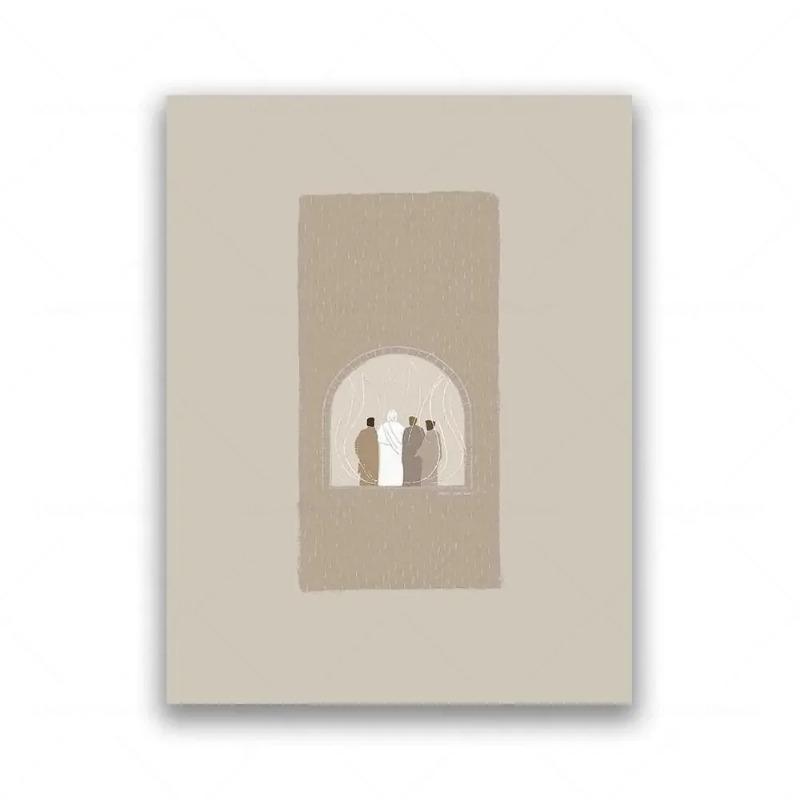 

Inspirational Modern Jesus Walking on Water Canvas Print with Bible Verse Christian Wall Art for Living Room Decor 21cm×30cm NoFrame