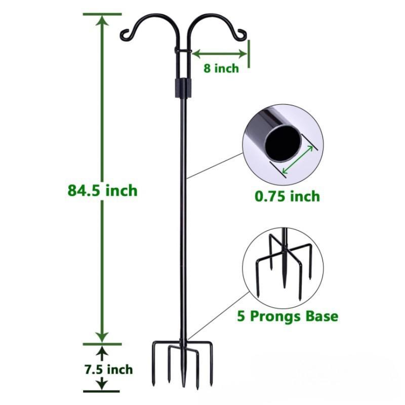 Rust-Proof Iron Shepherd Hook Double Garden Bracket