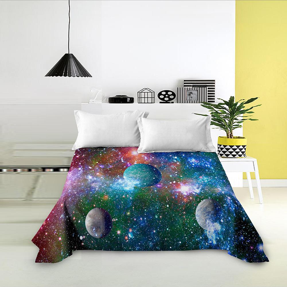 Galaxy Weltraumdruck King Queen Spannbettlaken 3D Sternenhimmel Bettwäsche Laken Universum Weiches Polyester Bettwäsche Leinen für Jungen Teenager Erwachsene