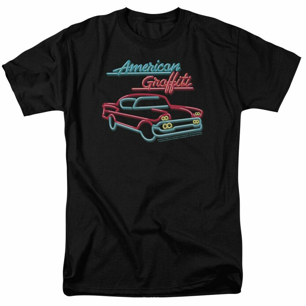 

26 American Graffiti Neon T Shirt Mens Licensed Classic Movie Tee Black Unisex T-Shirt XXXL