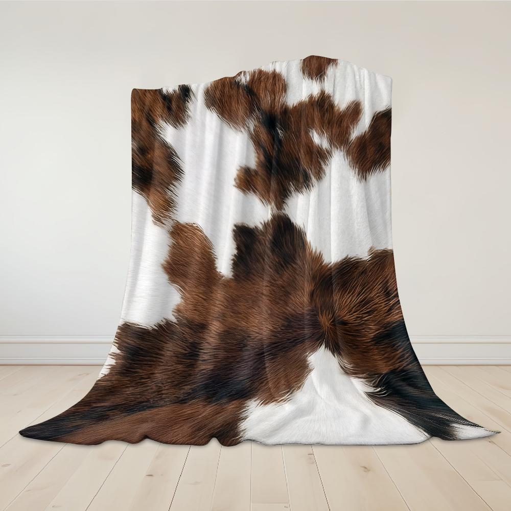 Vintage Rindsleder Strukturmuster Flanelldecke Warm Weich Halloween Weihnachten Sofa Warm Gemütlich Dekoratives Dekor für Alle Jahreszeiten