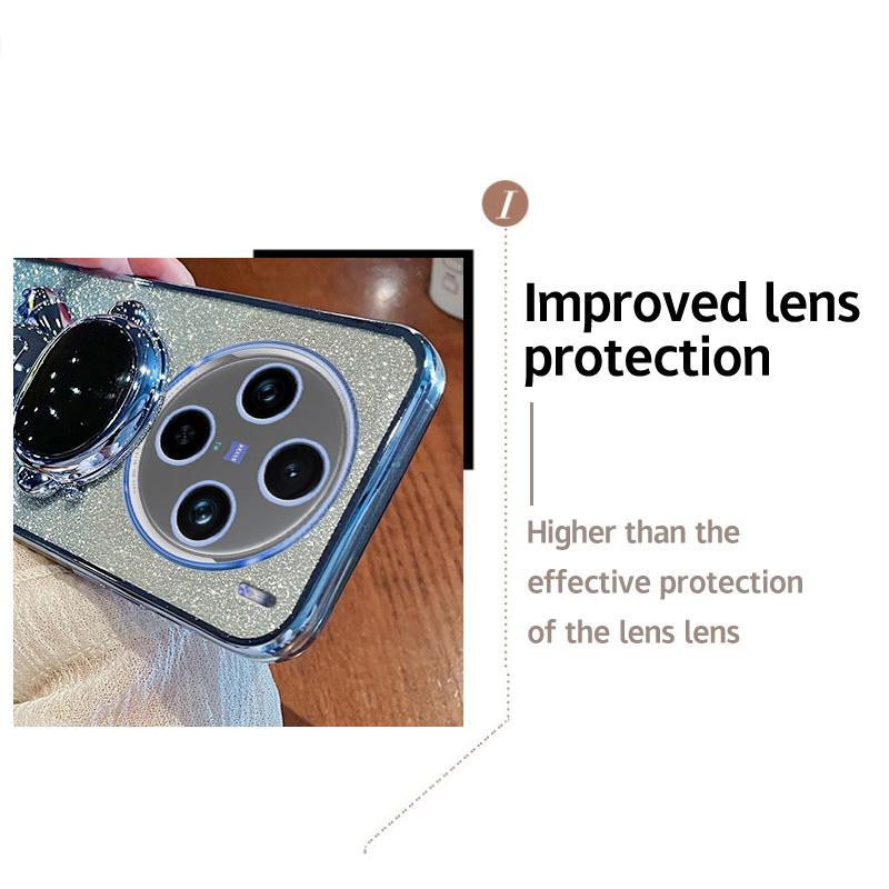 Capa de telefone para vivo X100 5G Astronaut Kickstand PC+TPU Capa anti-riscos Capa de telefone