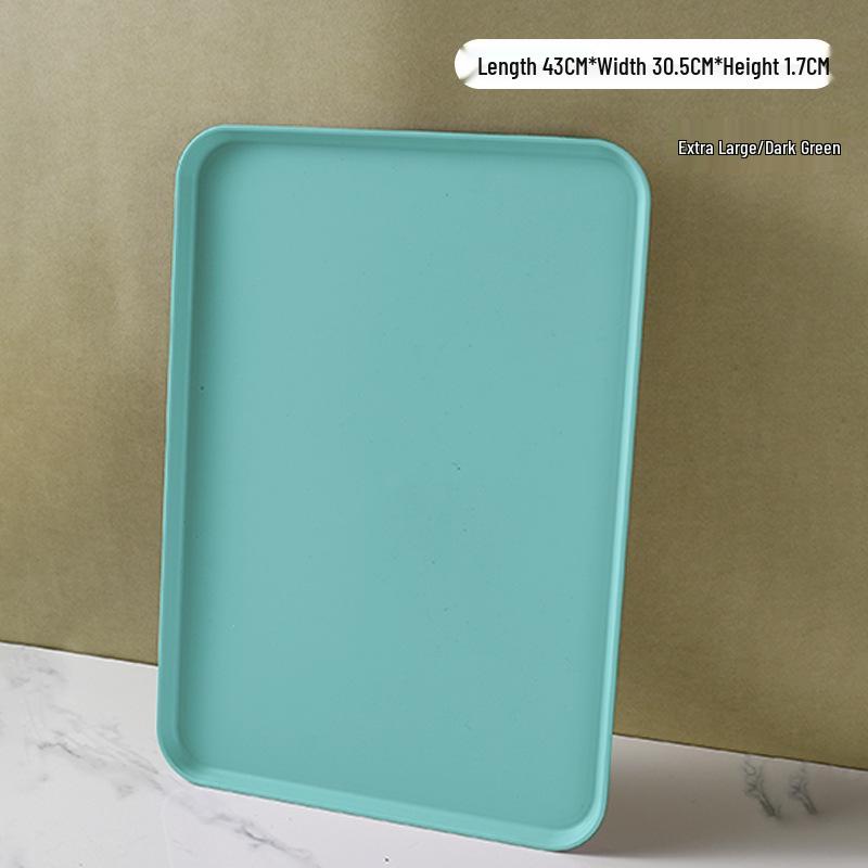Rectangular Plastic Tea and Snack Tray for Home, Hotel, or Restaurant Use