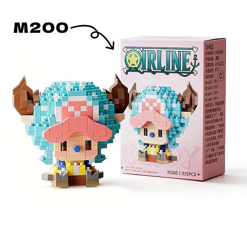 

ONE PIECE Sun God Nika Luffy Micro Building Block Chopper Ace Buggy 3D Anime Model Assembly Mini Bricks Figure Toys For Gift