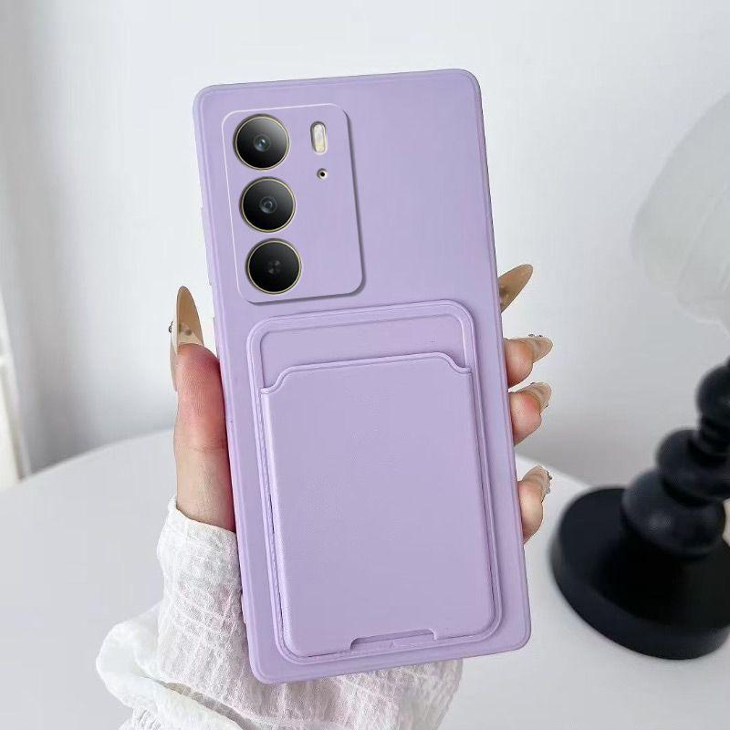 RealmeC75 Mobile Phone Case, Card Bag, Solid Color, Straight Edge Simple Knot, Soft Protective Cover, Matte Business Anti-drop All-inclusive.