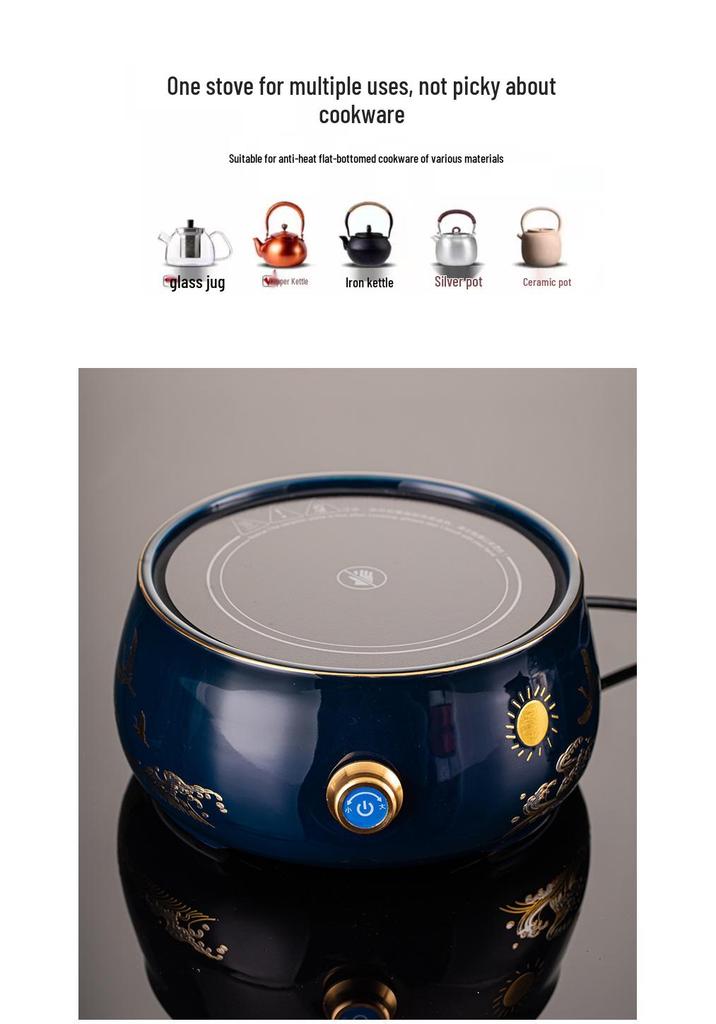Electric Ceramic Tea Brewer with Heat-Resistant Glass Kettle - Fully Automatic Steam Heating Tea Boiler