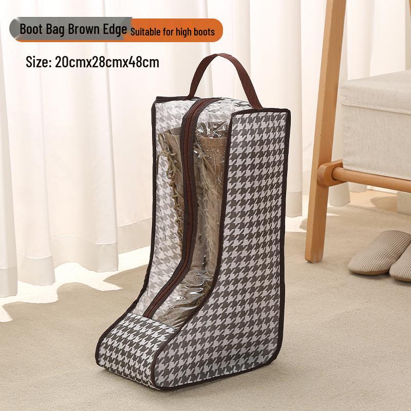 Transparent PVC Mesh Over-the-Knee Boot Storage Bag with Zipper – Dustproof, Moistureproof, and Mildew-Resistant Cover for Women's Large Size Boots.