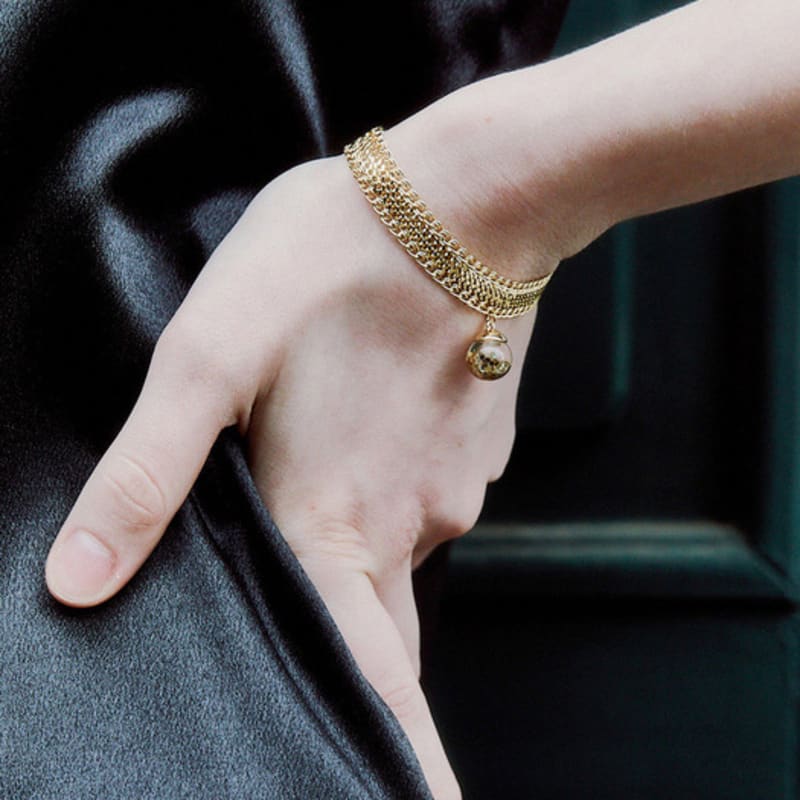 Pulseira Bola de Neve com Corrente de Renda luvinball