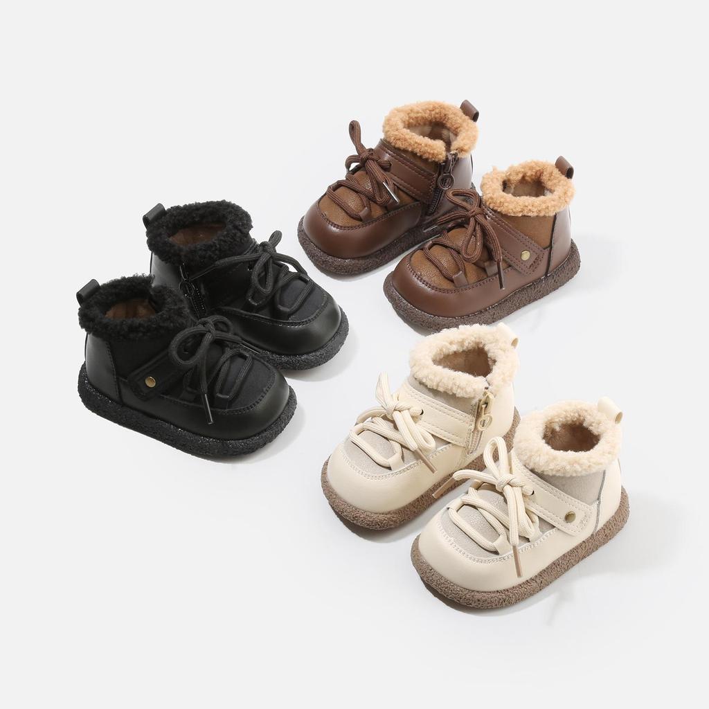 Cozy Infant Boots - Warm Autumn/Winter Footwear for Boys & Girls, Versatile Korean Style Walker Shoes.