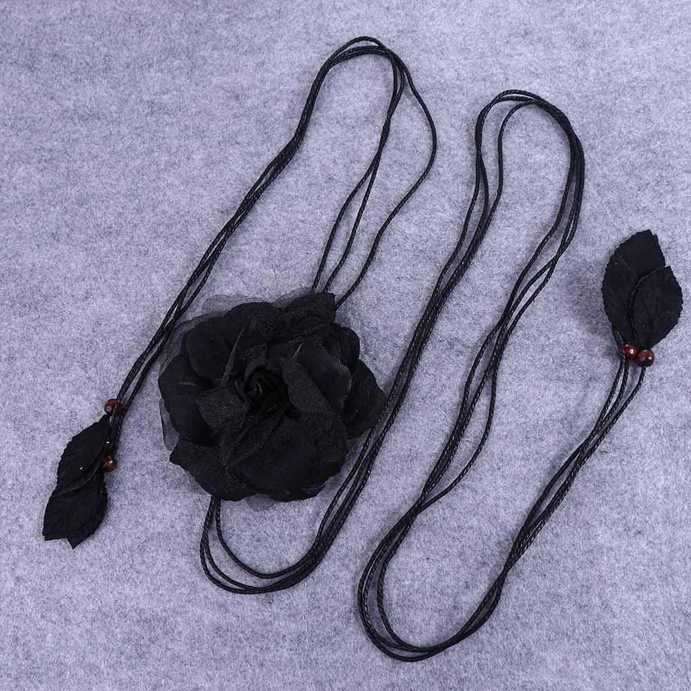 Women Fashion Dress Decorated Thin Tassle Chiffon Belts Waistband Waist Chain Waist Rope