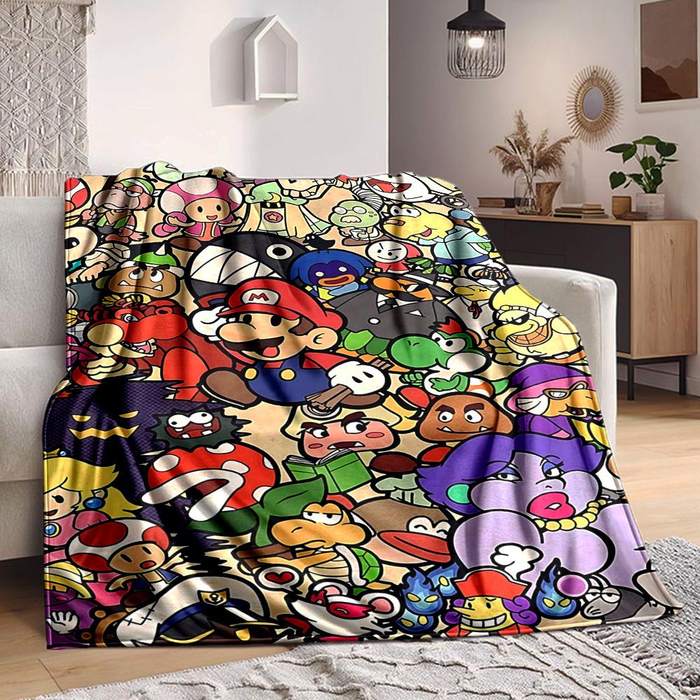 1pc Pokémon Gaming Characters Soft & Warm Flannel Blanket, Multi-Purpose Throw Blanket for Couch, Sofa, Office, Bed, Camping, Travel