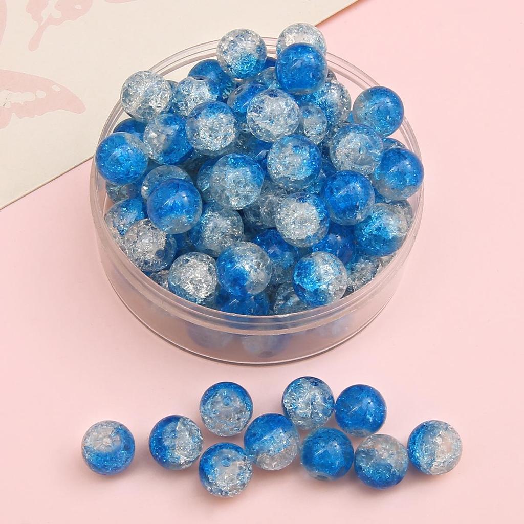Perline di Vetro Crackle da 8/10mm per Gioielli Fai da Te - Perline Rotonde per Braccialetti e Collane