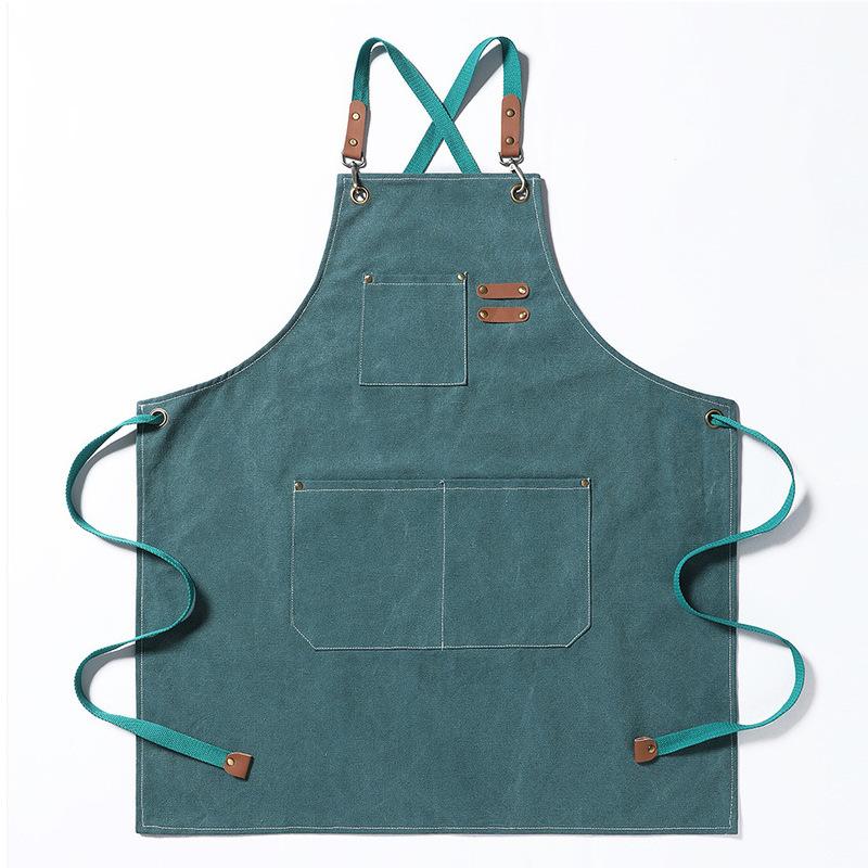 Thick canvas apron for nail salons, barbecue restaurants, home catering, kitchen work uniforms