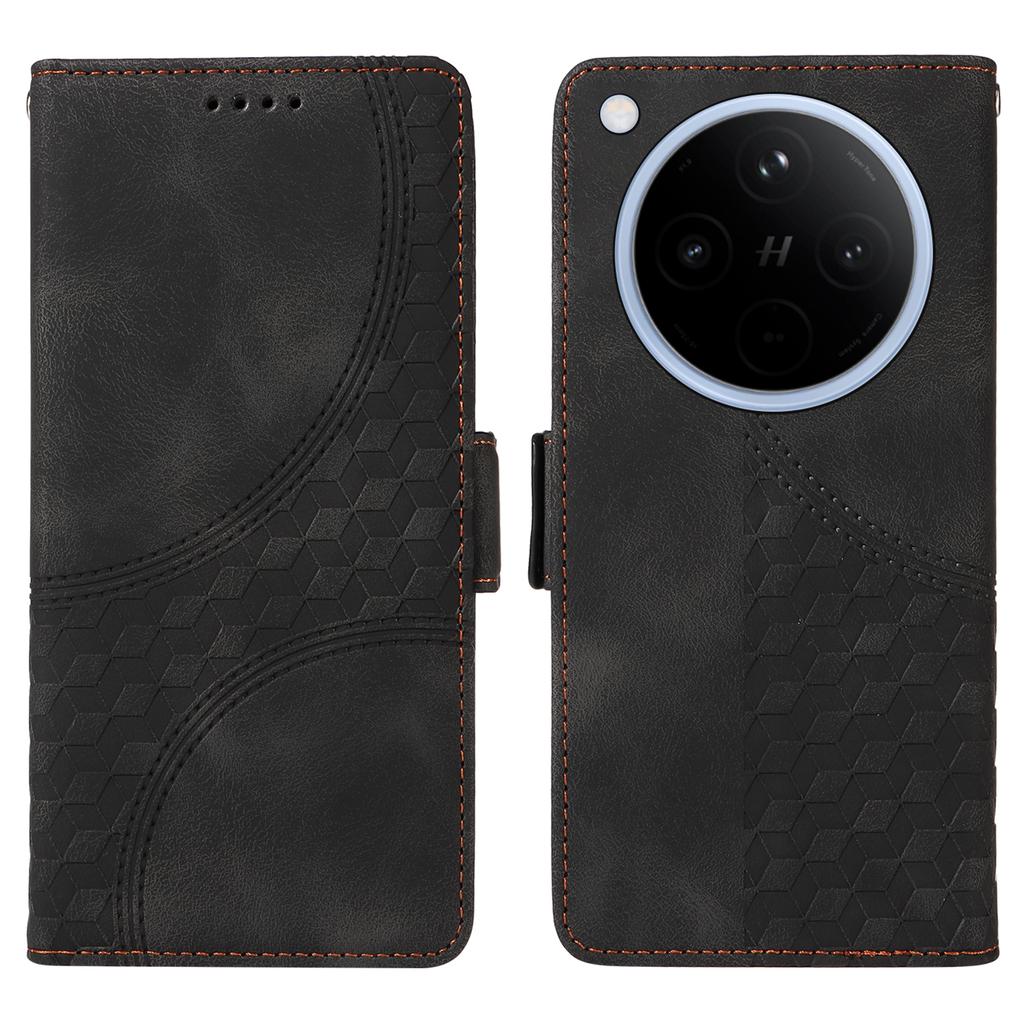 For Oppo Find X8 5G Case PU Leather Phone Cover Rhombus Starry Imprinted