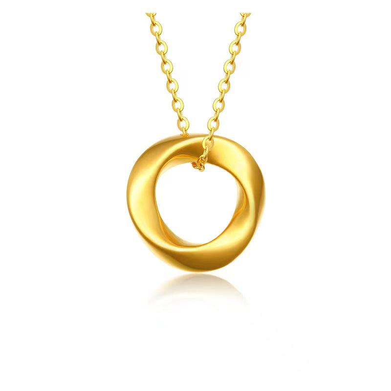 Mobius 999 Pure Gold Pendant Necklace - Gift for Beauty & Wine Industry Lovers Pendant Only