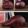 HT4846 Berets High Quality Genuine Leather Cap Men Women Thick Warm Autumn Winter Ivy Flat Cap Male Plus Size Earflap Beret Cap